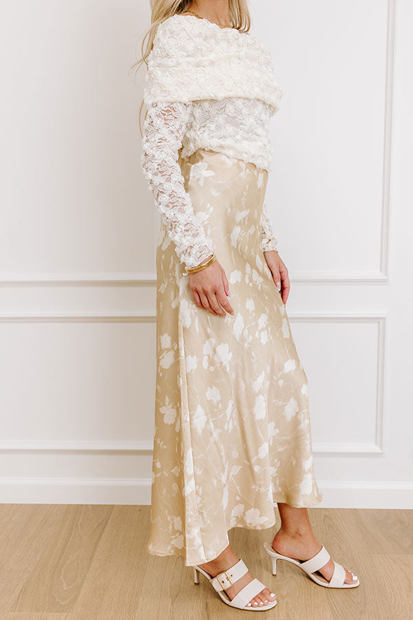 Impressions The Faith High Waist Satin Midi Skirt