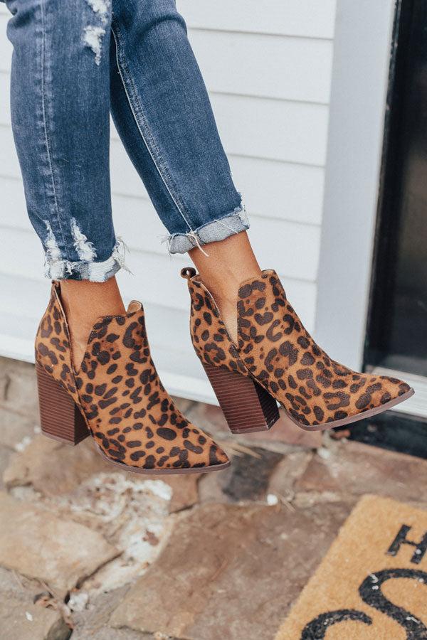 Impressions The Florence Faux Suede Leopard Bootie