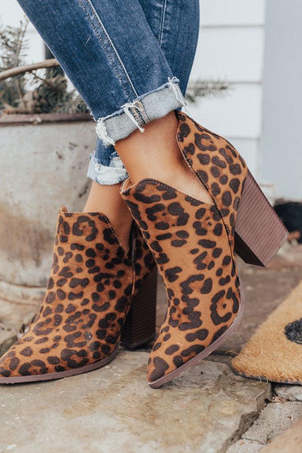 Impressions The Florence Faux Suede Leopard Bootie