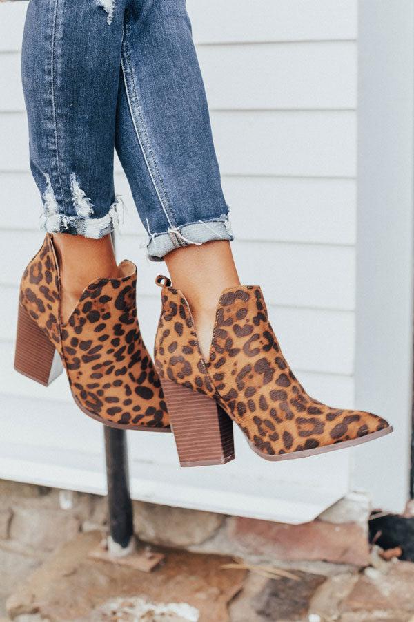 Impressions The Florence Faux Suede Leopard Bootie