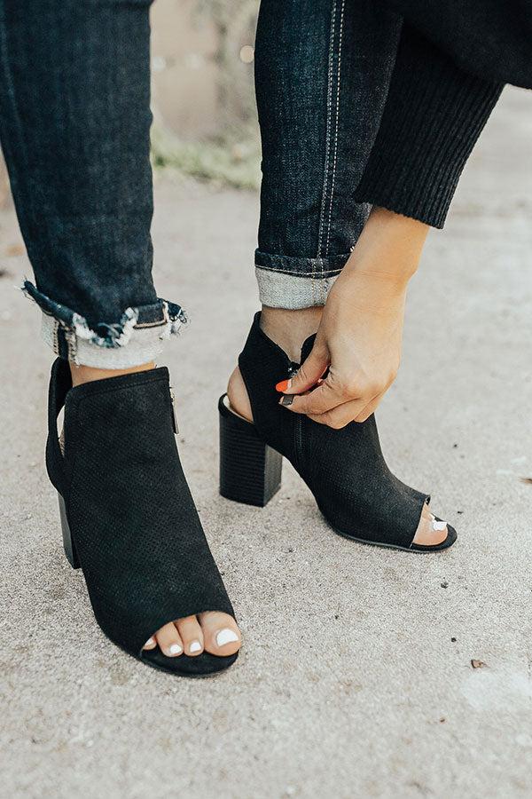 Impressions The Gabby Perforated Bootie In Black