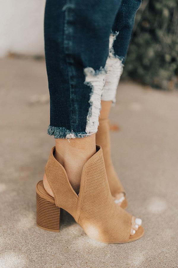 Impressions The Gabby Perforated Bootie In Tan