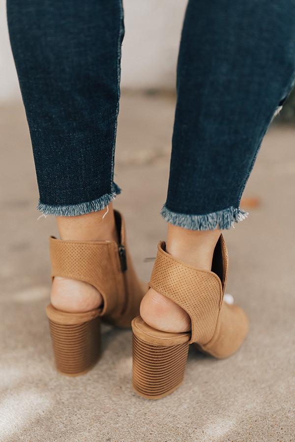 Impressions The Gabby Perforated Bootie In Tan
