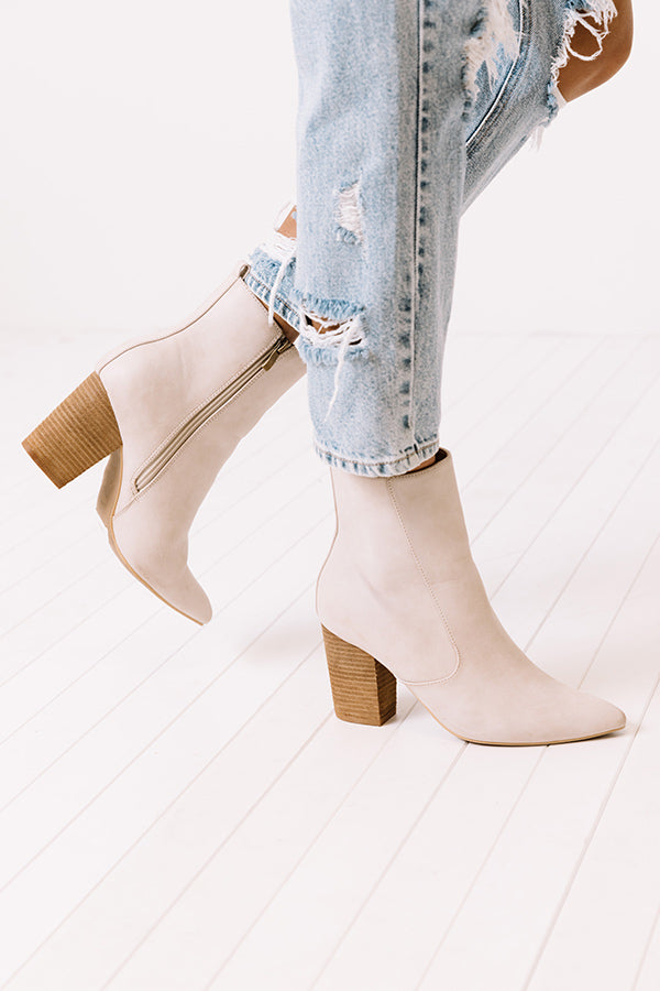Impressions The Gia Faux Leather Bootie In Birch