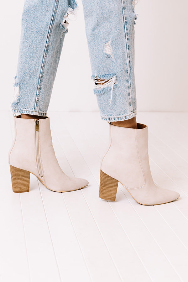 Impressions The Gia Faux Leather Bootie In Birch