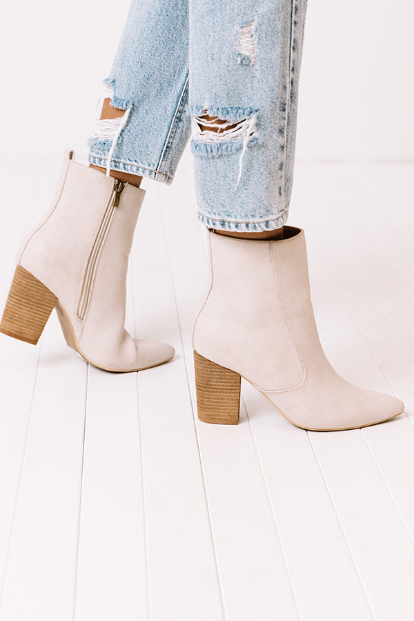 Impressions The Gia Faux Leather Bootie In Birch