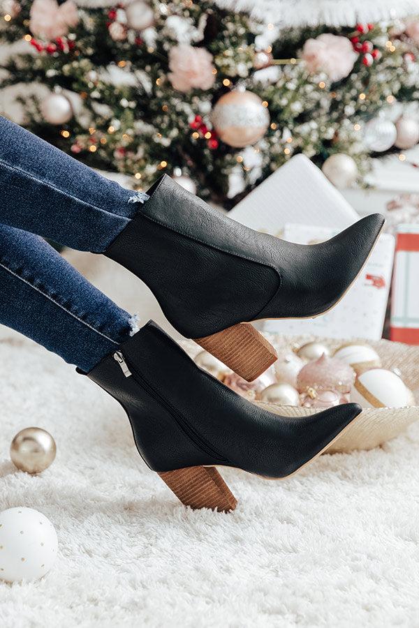 Impressions The Gia Faux Leather Bootie In Black