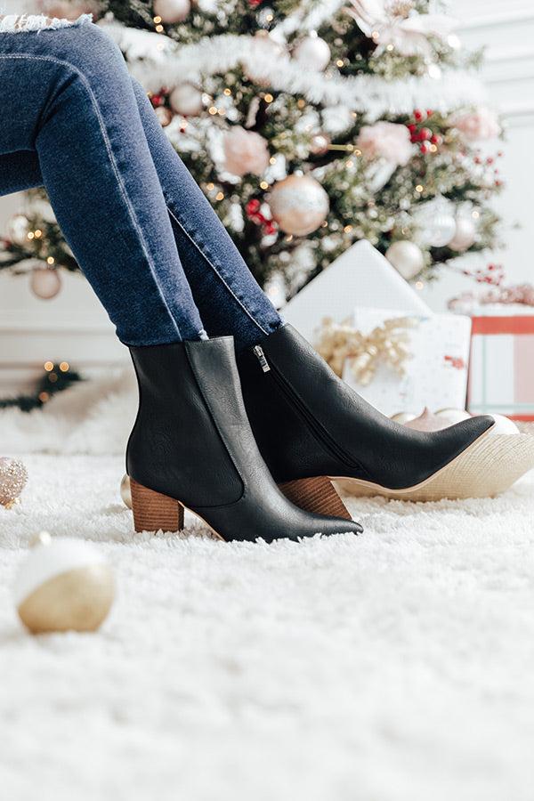 Impressions The Gia Faux Leather Bootie In Black