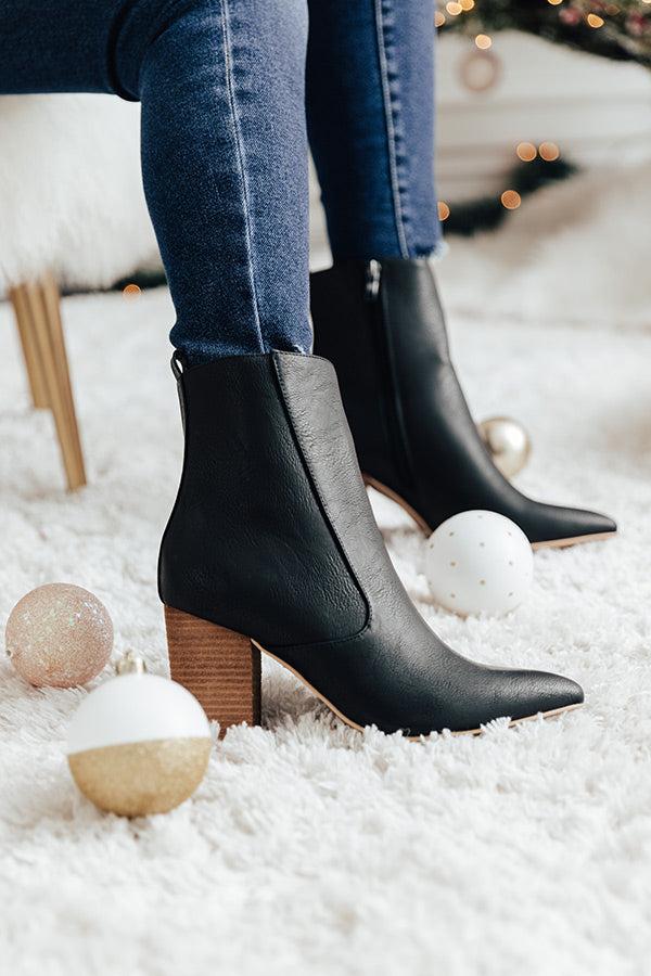 Impressions The Gia Faux Leather Bootie In Black