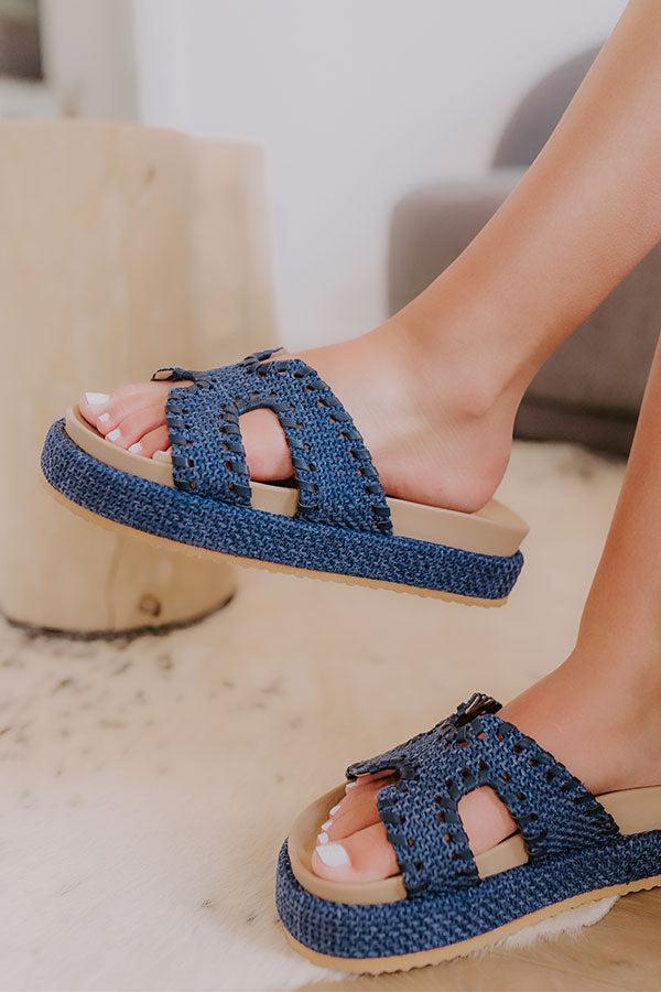 Impressions The Hailey Woven Sandal In Navy