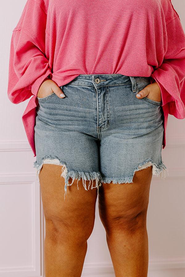 Impressions The Hazel Midrise Frayed Shorts Curves