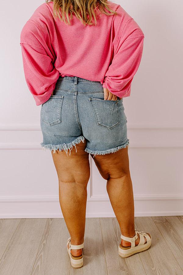 Impressions The Hazel Midrise Frayed Shorts Curves