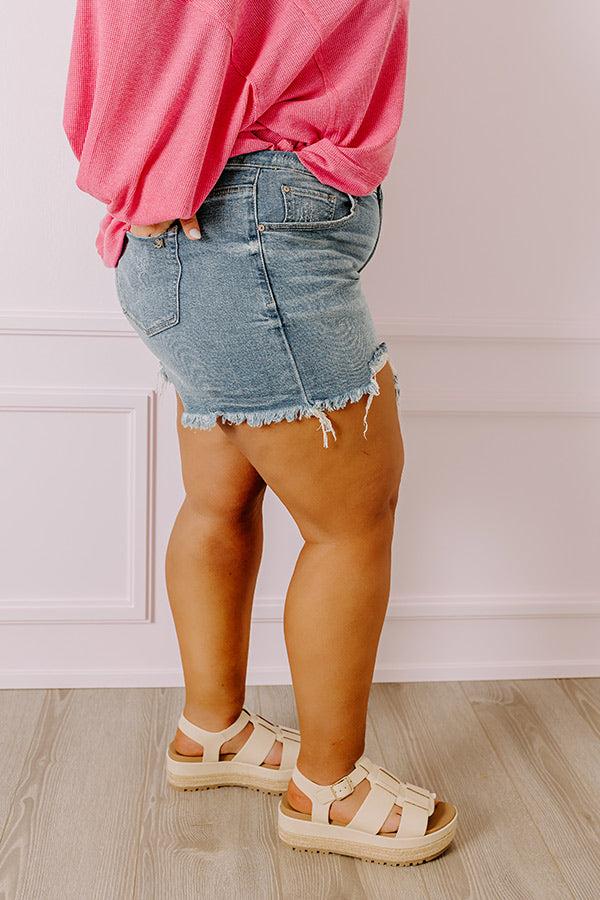 Impressions The Hazel Midrise Frayed Shorts Curves