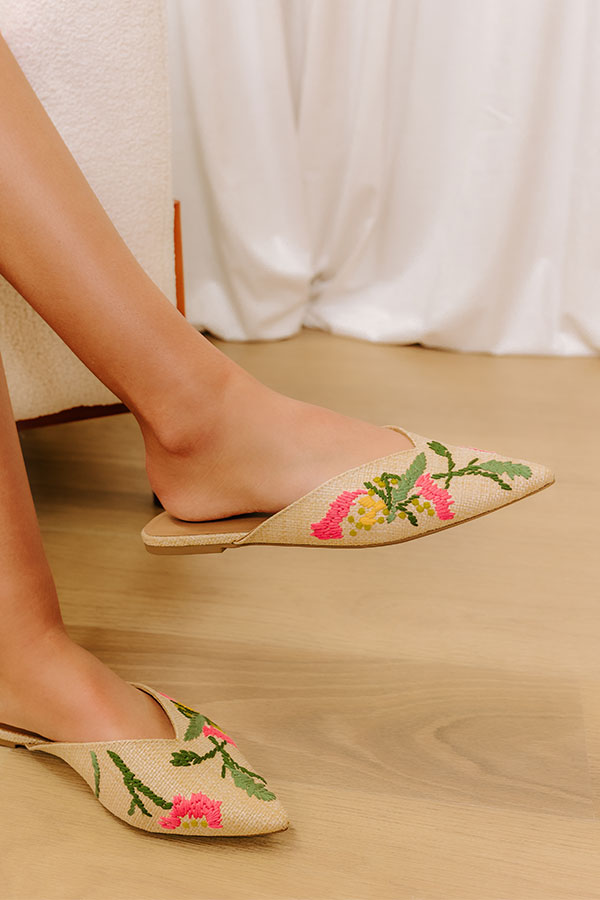 Impressions The Hazel Raffia Embroidered Flats