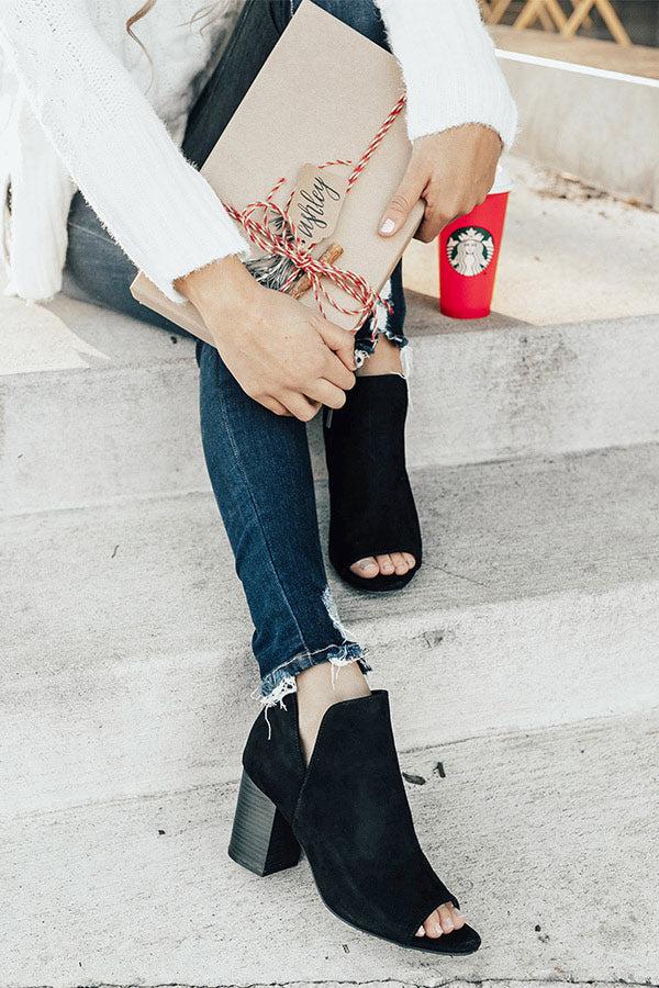 Impressions The Henley Peep Toe Bootie In Black