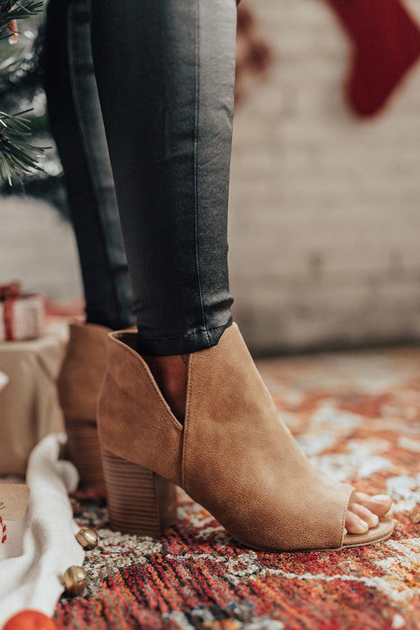 Impressions The Henley Peep Toe Bootie In Tan