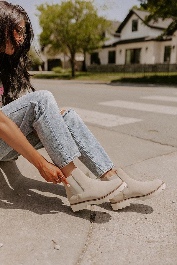 Impressions The Jaxon Faux Suede Boot In Stone