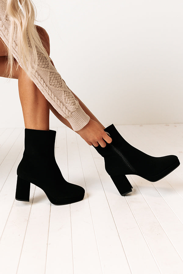 Impressions The Joplin Faux Suede Bootie In Black