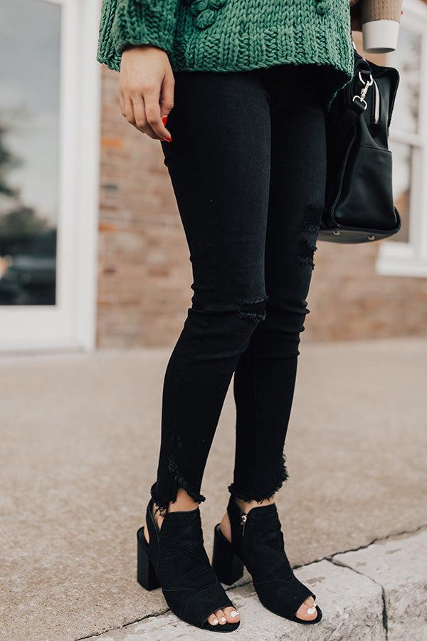 Impressions The Jude Peep Toe Bootie In Black