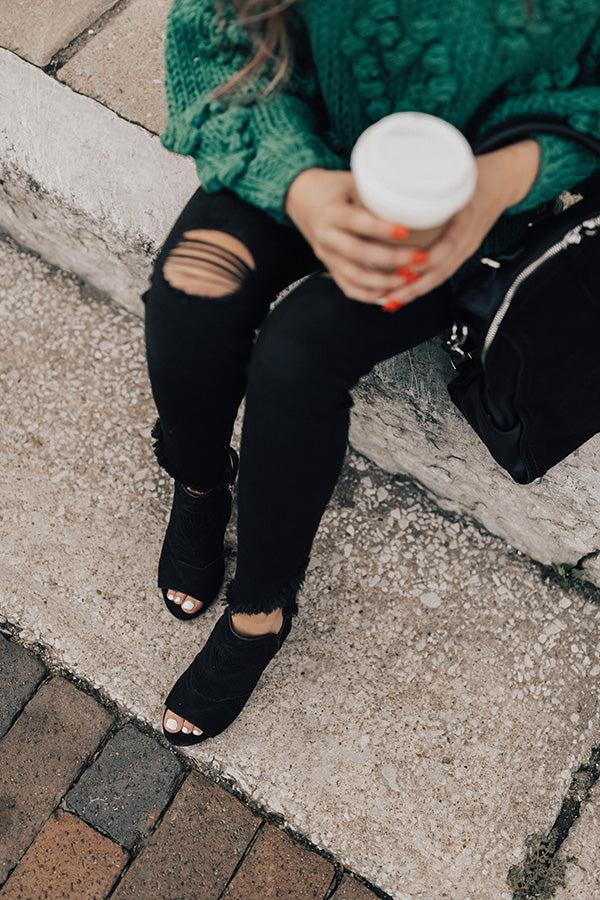 Impressions The Jude Peep Toe Bootie In Black