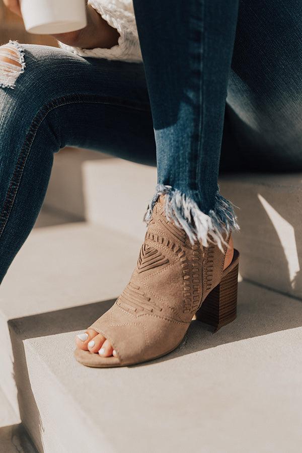 Impressions The Jude Peep Toe Bootie In Taupe