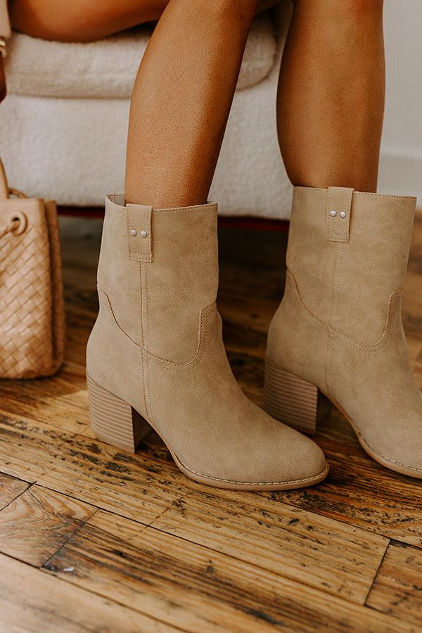 Impressions The Juniper Faux Nubuck Boot In Beige