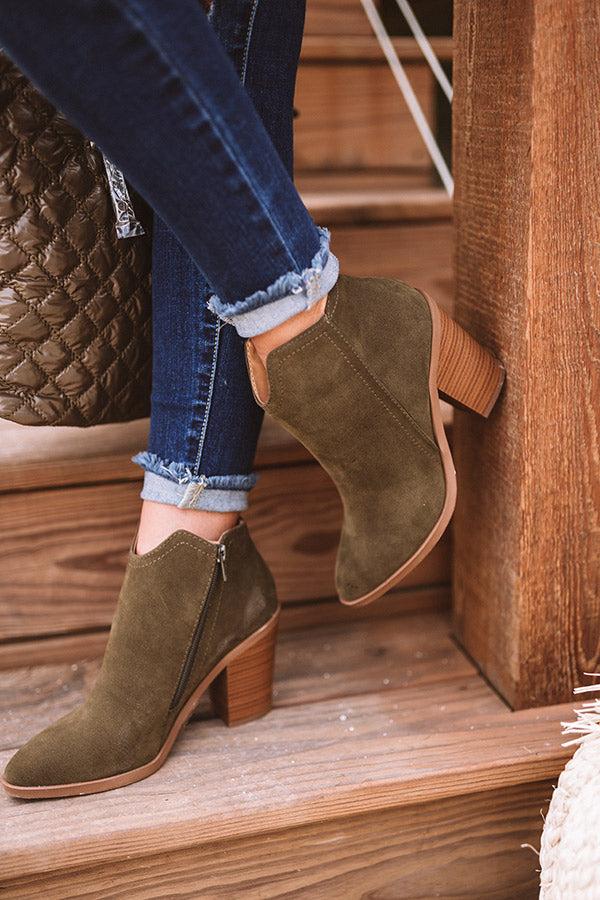 Impressions The Kasie Bootie In Dark Olive