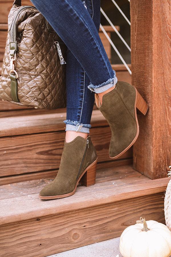 Impressions The Kasie Bootie In Dark Olive