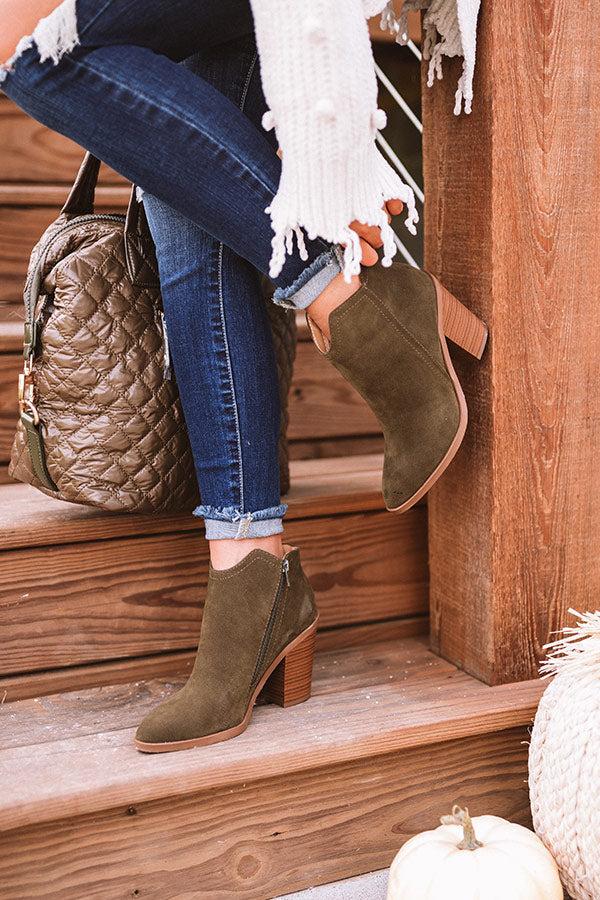 Impressions The Kasie Bootie In Dark Olive