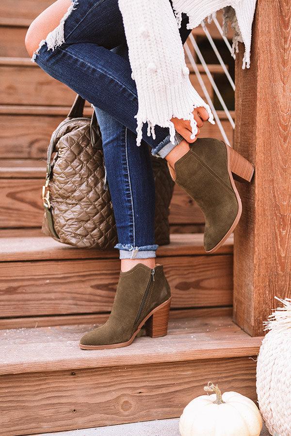 Impressions The Kasie Bootie In Dark Olive