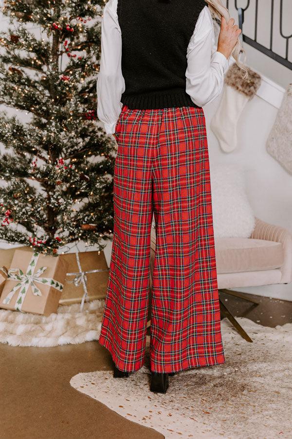 Impressions The Kaylie Wide Leg Plaid Pants