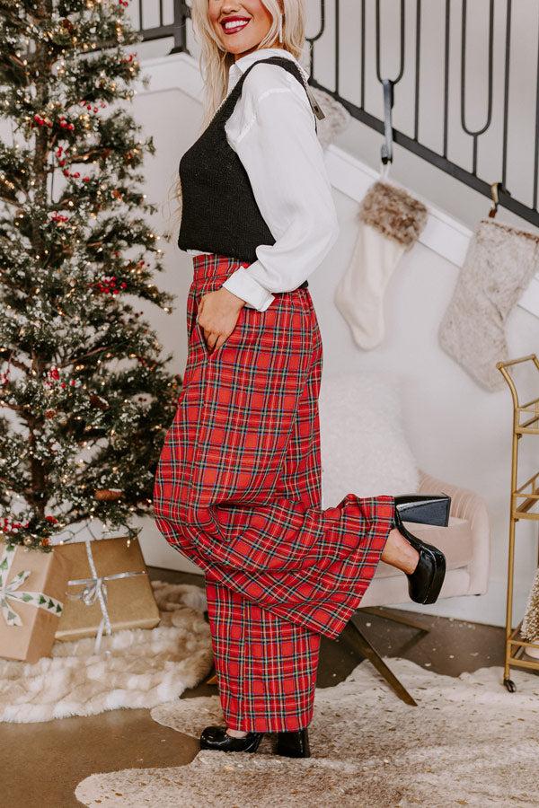 Impressions The Kaylie Wide Leg Plaid Pants