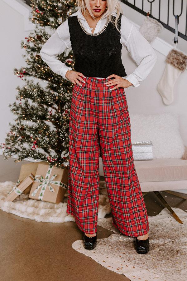 Impressions The Kaylie Wide Leg Plaid Pants