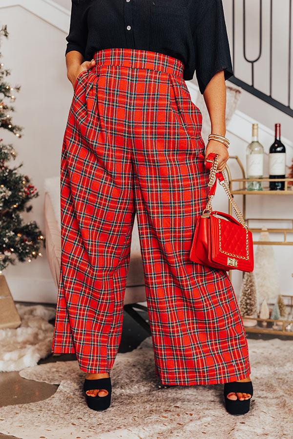 Impressions The Kaylie Wide Leg Plaid Pants Curves