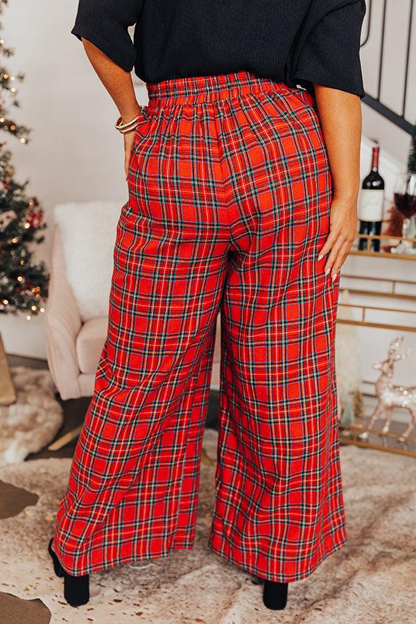 Impressions The Kaylie Wide Leg Plaid Pants Curves