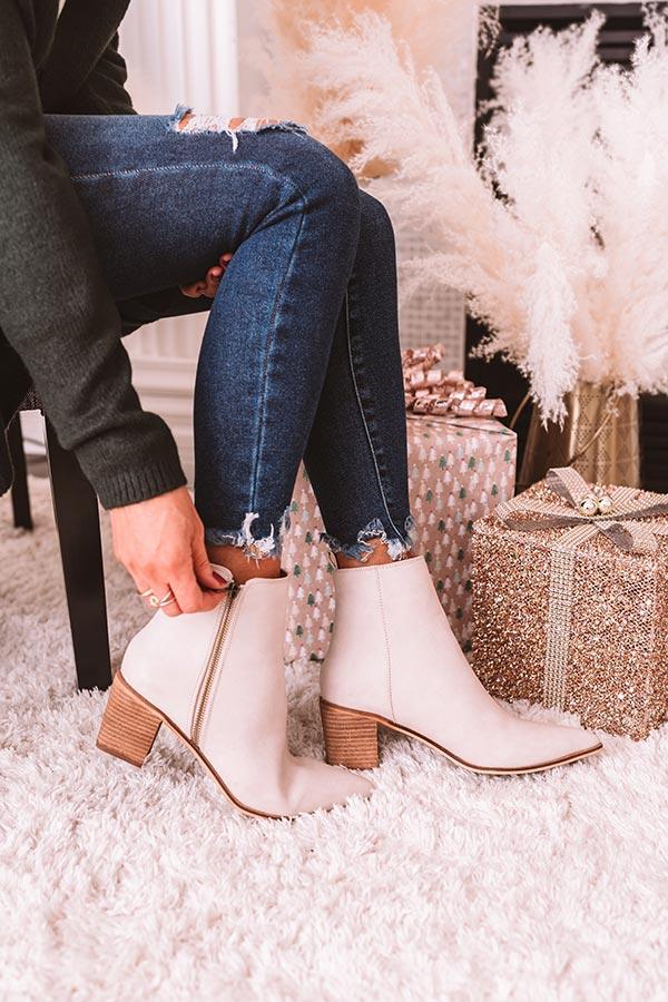 Impressions The Keely Faux Leather Bootie In Birch