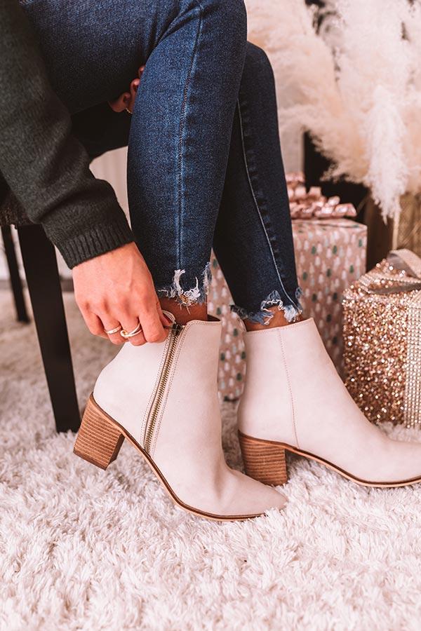 Impressions The Keely Faux Leather Bootie In Birch