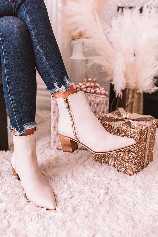Impressions The Keely Faux Leather Bootie In Birch