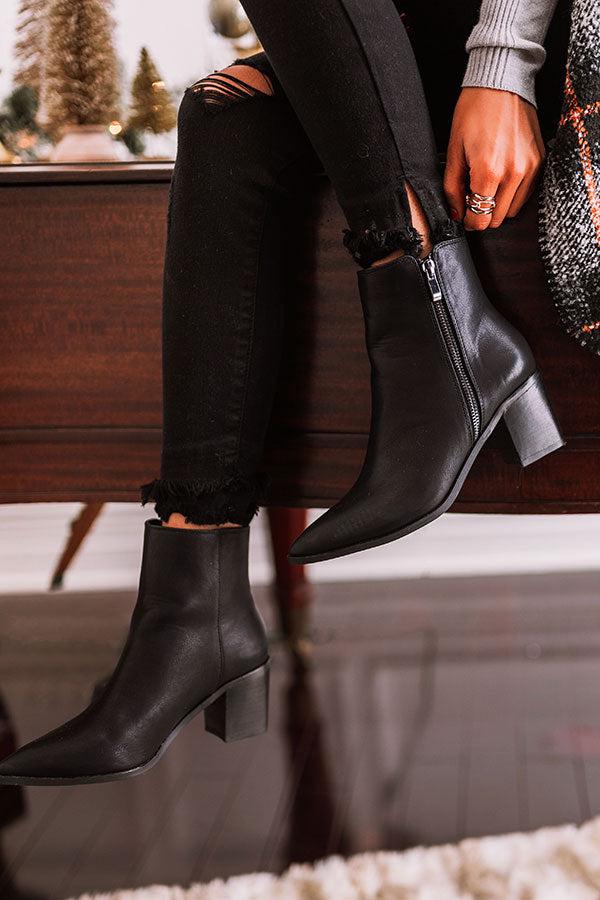 Impressions The Keely Faux Leather Bootie In Black