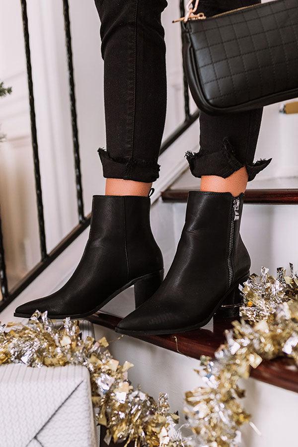 Impressions The Keely Faux Leather Bootie In Black