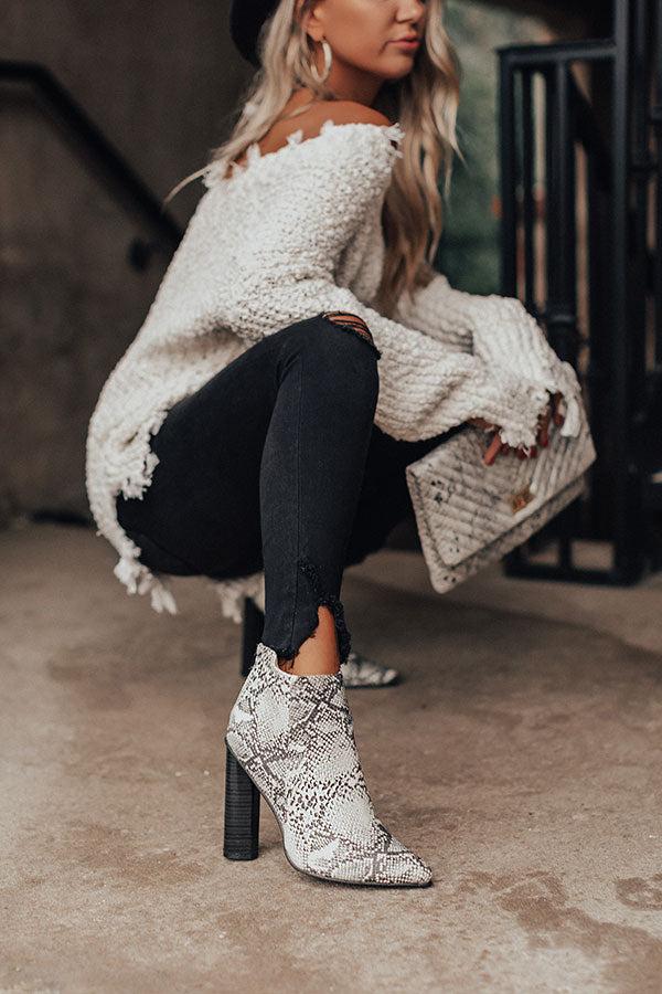 Impressions The Kendra Ankle Bootie In Snake Print