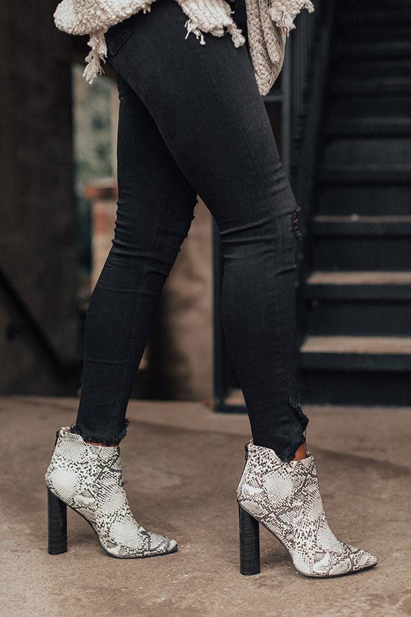 Impressions The Kendra Ankle Bootie In Snake Print