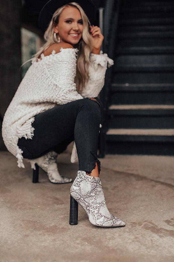 Impressions The Kendra Ankle Bootie In Snake Print
