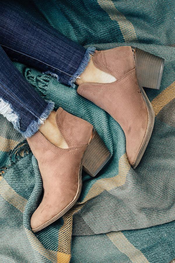 Impressions The Kimber Faux Suede Bootie In Taupe