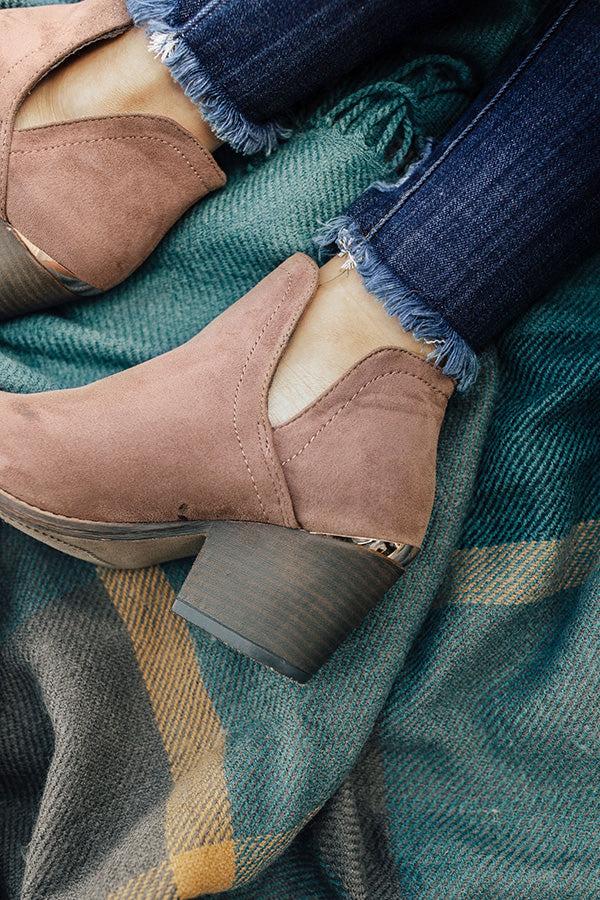 Impressions The Kimber Faux Suede Bootie In Taupe