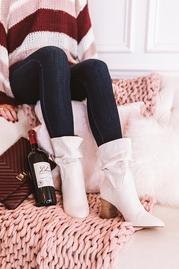 Impressions The Laurette Ankle Bootie In Ivory