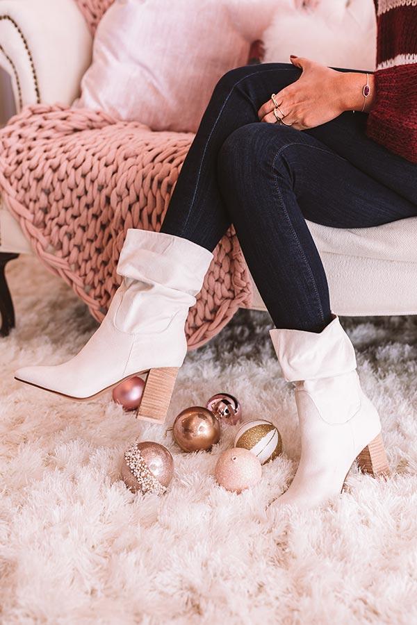 Impressions The Laurette Ankle Bootie In Ivory