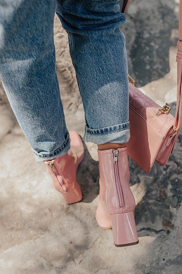 Impressions The Leena Patent Bootie In Pink