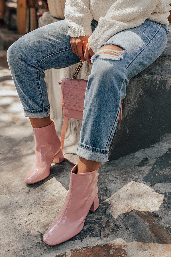 Impressions The Leena Patent Bootie In Pink