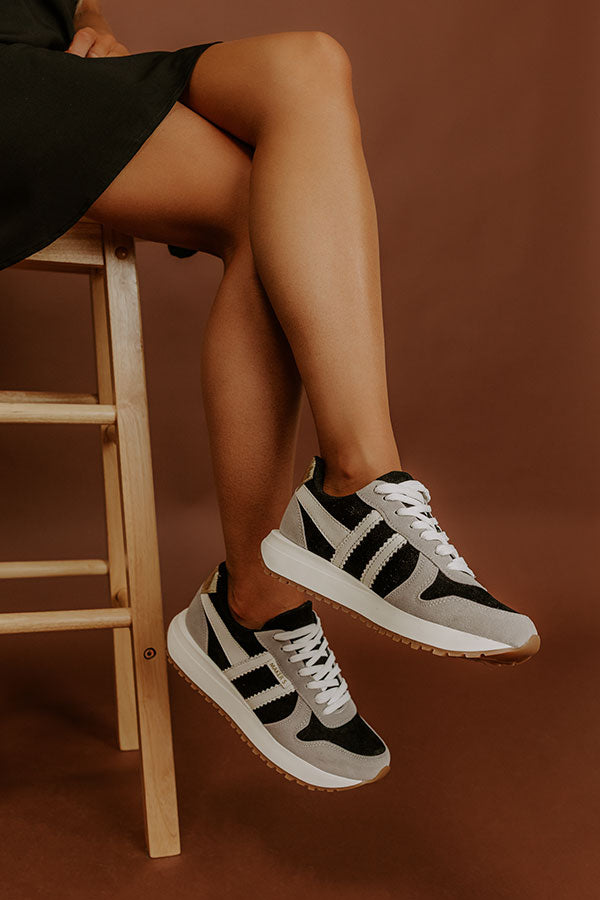 Impressions The Libby Faux Suede Sneaker In Black